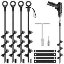 18 Inch Ground Anchors 4 Packs Heavy Duty Fully Welded Trampoline Stakes Scre...