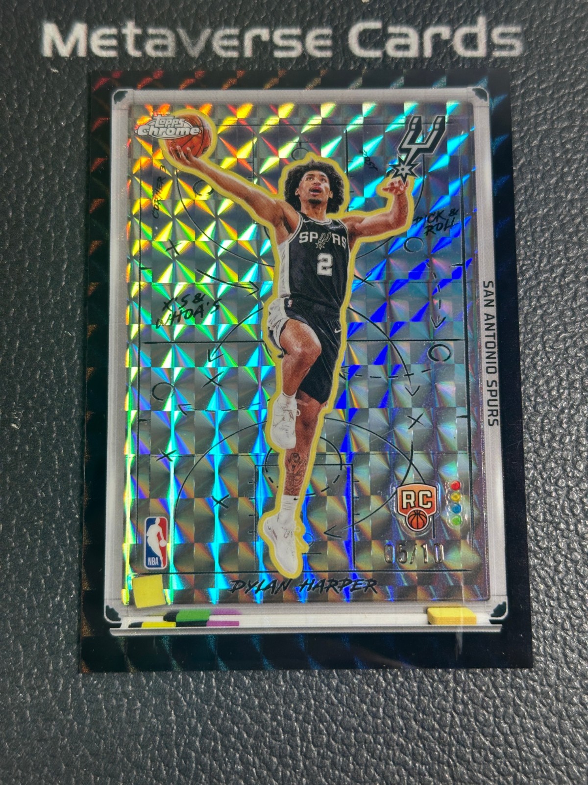2025-26 Topps Chrome X's & Whoas Black Geometric Refractor RC Dylan Harper 05/10