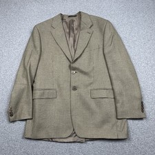 VTG Chaps Ralph Lauren Silk Blend Houndstooth Blazer Mens 42R Sport Coat Preppy