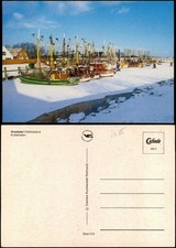Ansichtskarte Greetsiel-Krummhörn Hafen, Fischerboote - Winter 1988