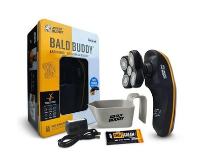 The Cut Buddy Bald Buddy Wet & Dry Cordless 5 Head Rotary Shaver Black/Yellow