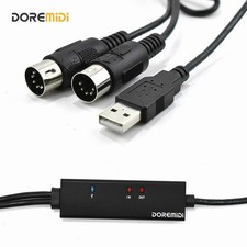 DOREMiDi MTU-10 MIDI to USB Cable - USB MIDI Converter with Indicator Light