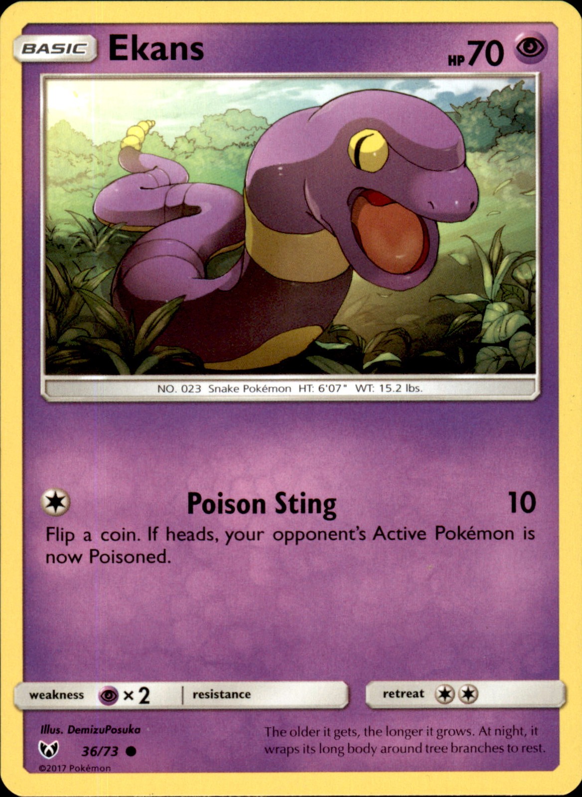 Ekans 36/73 Common - Pokemon Shining Legends LP