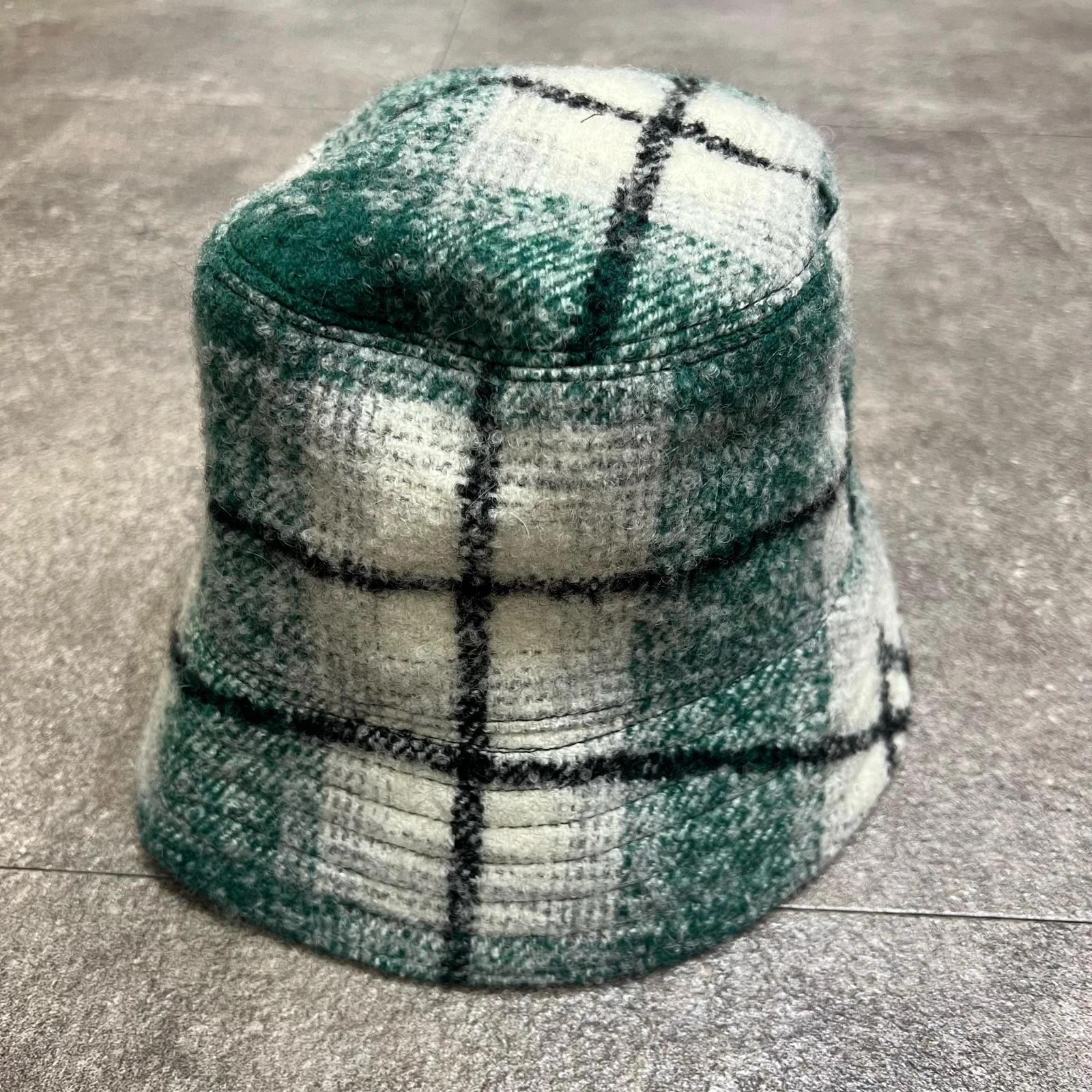 UNUSED Checked bucket hat hat UH0584 green 0 （13516M）