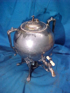 19thc VICTORIAN Era SILVERPLATE SAMOVAR Coffee Tea DISPENSER w LIONS HEADS etc