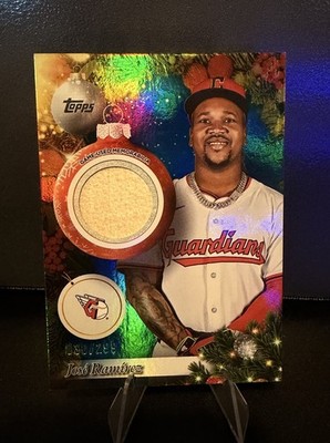 Topps 2025 Holiday Jose Ramirez Guardians Player Relic Blue Metallic PR-JR /299