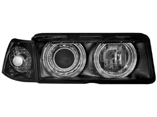 Faros para BMW Serie 3 E36 1990>1999 Angel Eyes Negro Todo el Mundo Envío Gratis U - Imagen 8 de 14