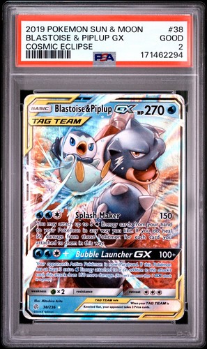 Blastoise & Piplup-GX graded PSA 2 for sale on eBay