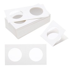 2x2 Coin Flips, 250pcs 33mm Cardboard Coin Holder Paper Coin Holders, White