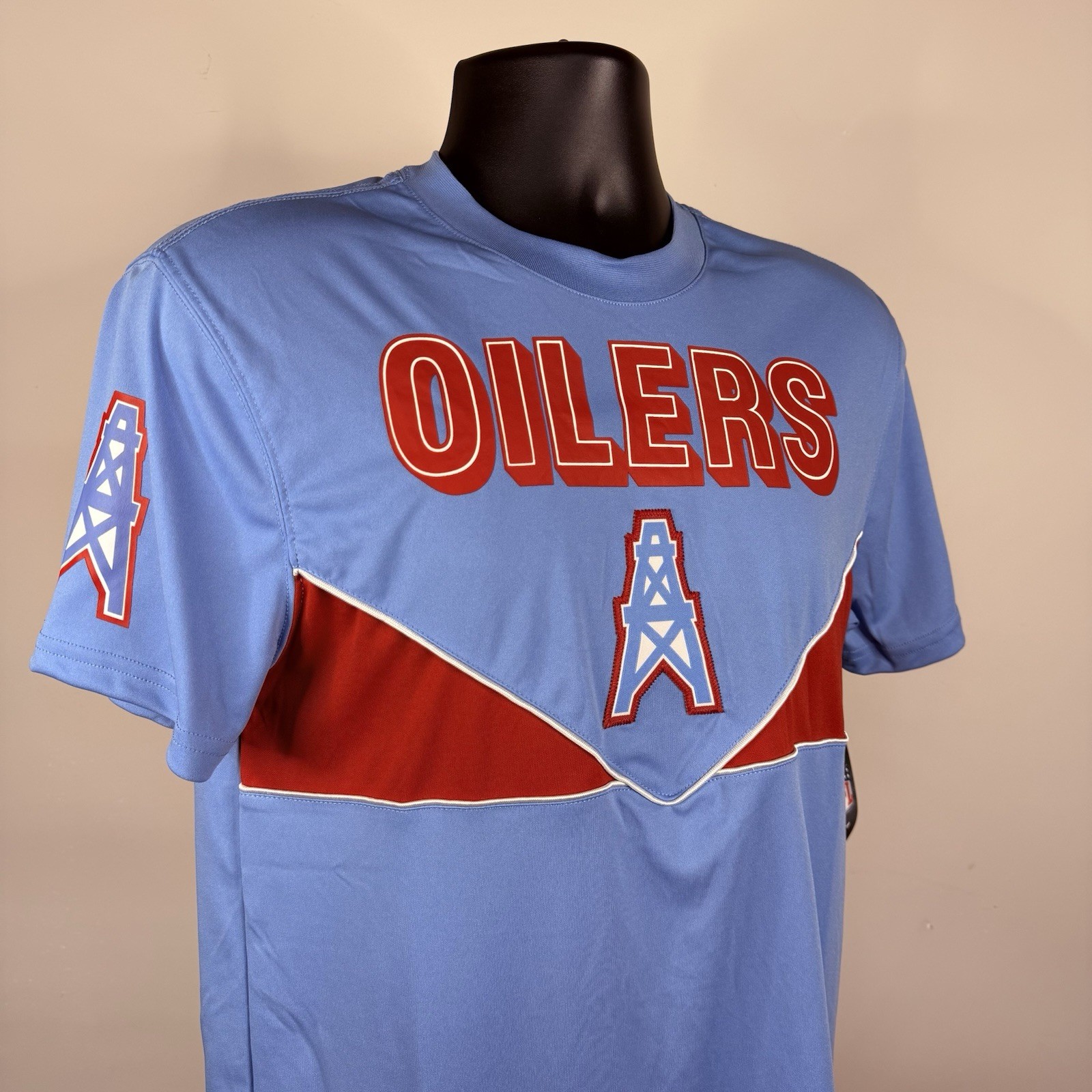 Ers Nfl Team Apparel Short Sleeve Shirt Blue Red Men's Mediu