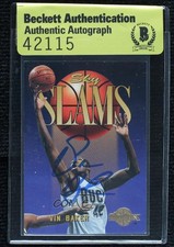 BAS 1994-95 Skybox Sky Slams Vin Baker #301 Seal of Authenticity Auto 3c7