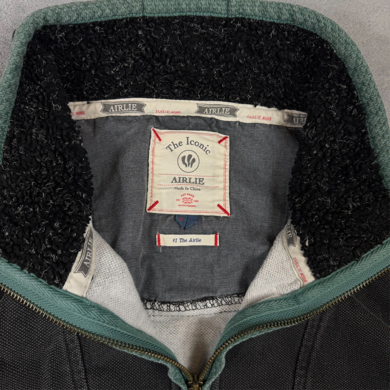 Vintage Fat Face 2000s Airlie Grey Green Size Large Quarter 1/4 Zip Jumper image 5