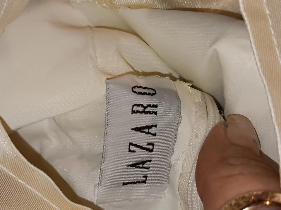 Vestido de novia Larzaro a la luz de las velas lentejuelas y cuentas tren medidas abajo Foto 2 de 4