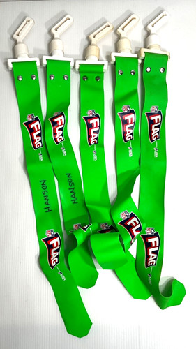 Set of 5 NFL Flag Football GREEN REPLACEMENT POP FLAGS ONLY with Popper