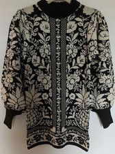 FARM Rio Black Pineapple Garden Mini Sweater Dress, XXS, NWT