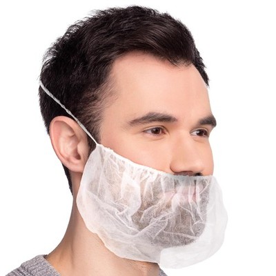 ABC PACK & SUPPLY White Disposable Beard Covers for 18'' (Pack of 100),