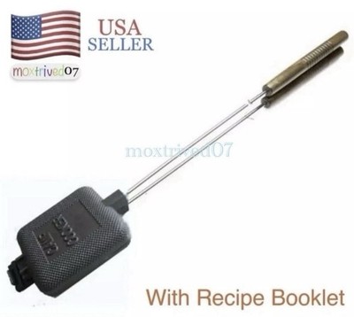 Cast Iron Pie Cooker Campfire Sandwich Maker Stainless Steel Black