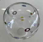 Vintage Leonardo Millefiori Ball Glass Vase - Murano Style Hand Blown Germany