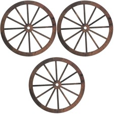3 PEZZI Ruota Carro in Legno Decorazione Parete Country Carrozza Occidentale
