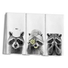 Nipi 122-XJ-MJ3 Towel Funny Raccoon Lover Gifts Bathroom Hand Raccoon-set of 3