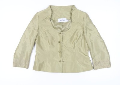 Presen de Luxe Beige Seide Damen Blazer Größe 14
