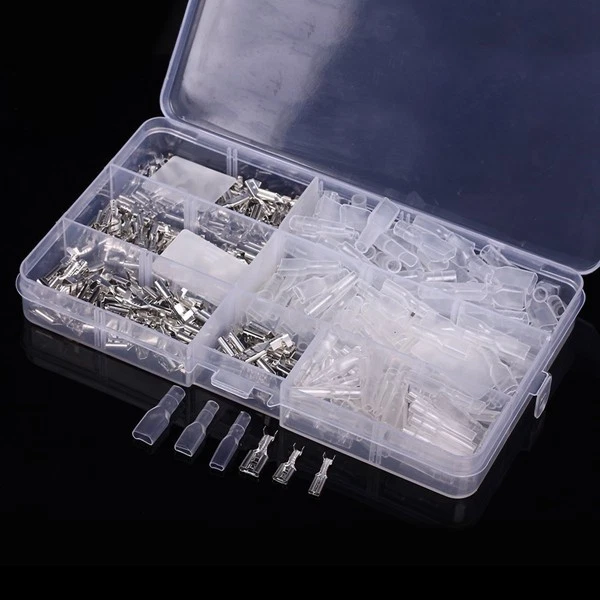 150 conjuntos 2.8/4.8/6.3mm conector pá terminal de crimpagem de fio + manga isolante - Imagem 4 de 4