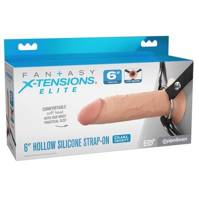Fantasy X-TENSIONS Elite 6in Silicone Hollow Strap-on Dual Density