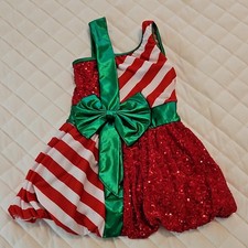 Revolution Dancewear Girls MC Red Green Christmas Sleeveless Dance Dress RC2363
