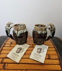 Vintage Harker Rockingham Hound Handle Mugs Pair 18 oz Ohio Pottery — photo 3