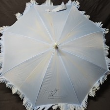Vintage Blue Petite Ruffled St. Thomas Virgin Islands Umbrella