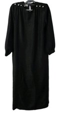 Christian Dior Loungewear Black Nightgown Dress Size Medium Square Length 52"