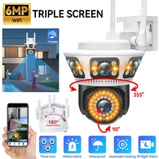 Three Lens Wireless Security Camera 2.4G WiFi PTZ CCTV Outdoor Auto Tracking Cam