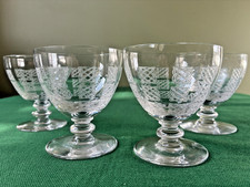 4 verres à liqueur / Porto gravé en cristal Baccarat Saint Louis