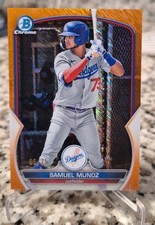 2023 Bowman Chrome Prospects - Samuel Munoz Orange Shimmer Refractor /25 #BCP-80