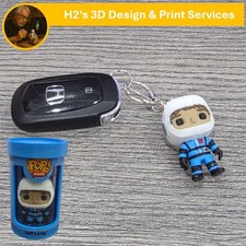 Custom Mini Funko-Style Matt Mason JEFF LONG Keychain   2" Figure  Display