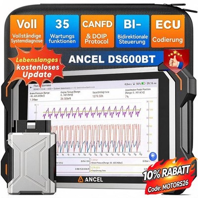 2026 ANCEL DS600BT KFZ OBD2 Diagnosegerät 35 Reset Alle system ECU-Codierung