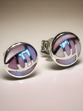 CRM 925 Sterling Silver Rose Studs Pink Mother Of Pearl Boxed Celtic Sea Gems