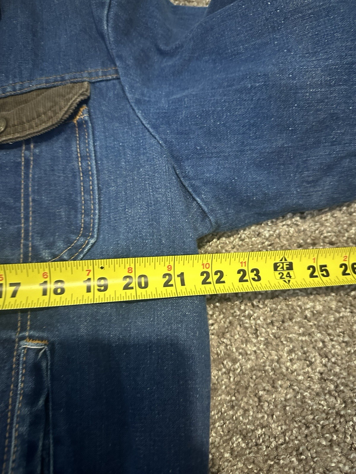 Vintage Key Imperial Jacket Men Denim Corduroy Collar Lined Workwear 90s