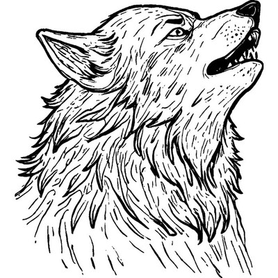 Stempel ''Wolf heult'' unmontiert (RS048303)