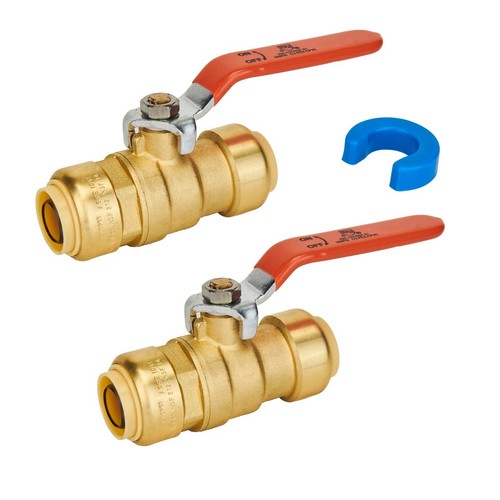 3/4 Inch Ball Shut Off Valve Brass PushtoConnect Plumbing Fittings 2 PCS
