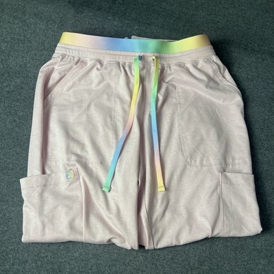 Beyond Scrubs Heather Pink Soft Scrubs, Jogger Ever bloom Rainbow NWOT  Sm P