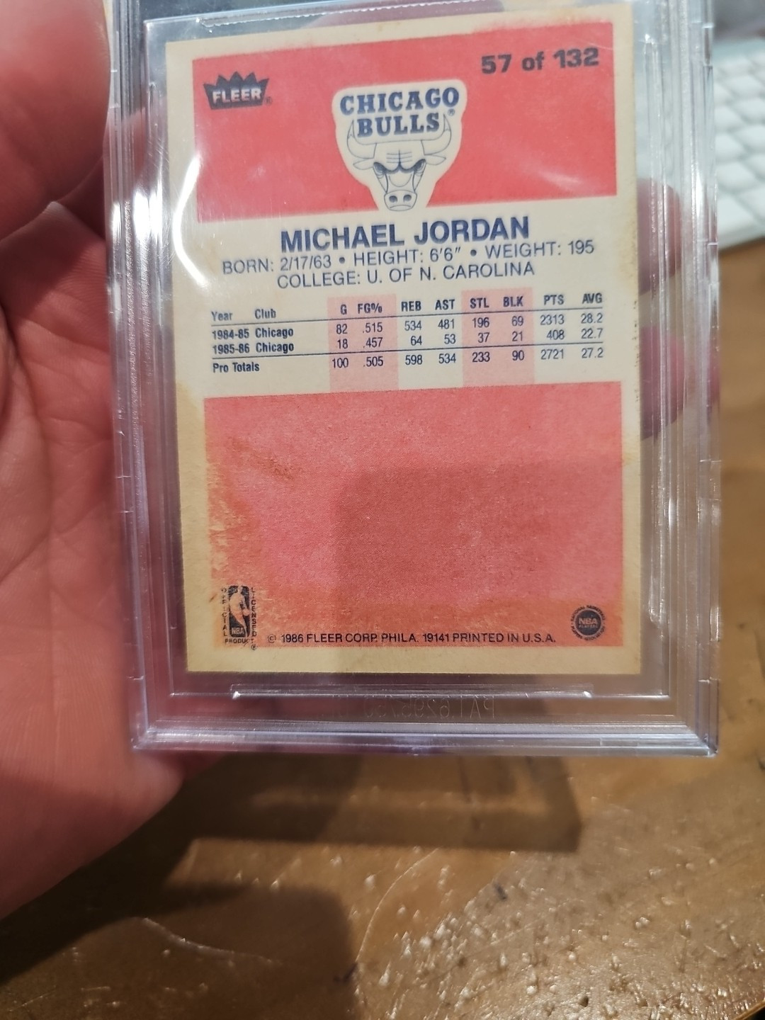 1986 MICHAEL JORDAN FLEER ROOKIE CARD #57 CHICAGO BULLS HOF ICONIC RC BECKETT view 9
