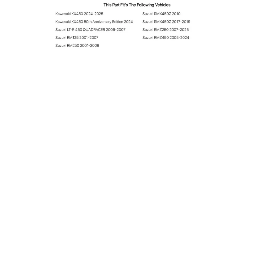 Kit de cojinete de choque Tusk para Suzuki RMX450Z 2010,2017-2019 Foto 2 de 3