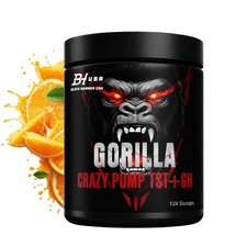 GORILLA Crazy Pump+TST+GH 620g Pre Workout Muscle Pump Energy Black Hammer USA