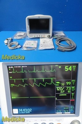 GE Dash 4000 Patient Monitor Ref 2035598-202 W/ Dual Batteries & Leads ~ 38265