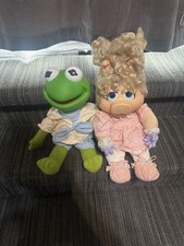 Jim Henson  s 1989 Muppet Babies Huggable Kermit  Miss Piggy Dolls