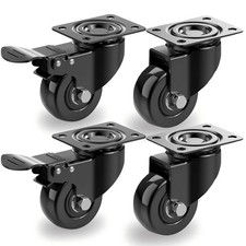 4 X Heavy Duty 50mm Swivel Castor Wheels Trolley Furniture Casters PU 200kg