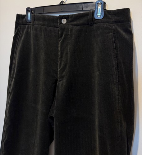 VINTAGE 90s Giorgio Armani Men’s Black Cotton Corduroy Straight Leg Pants - 50