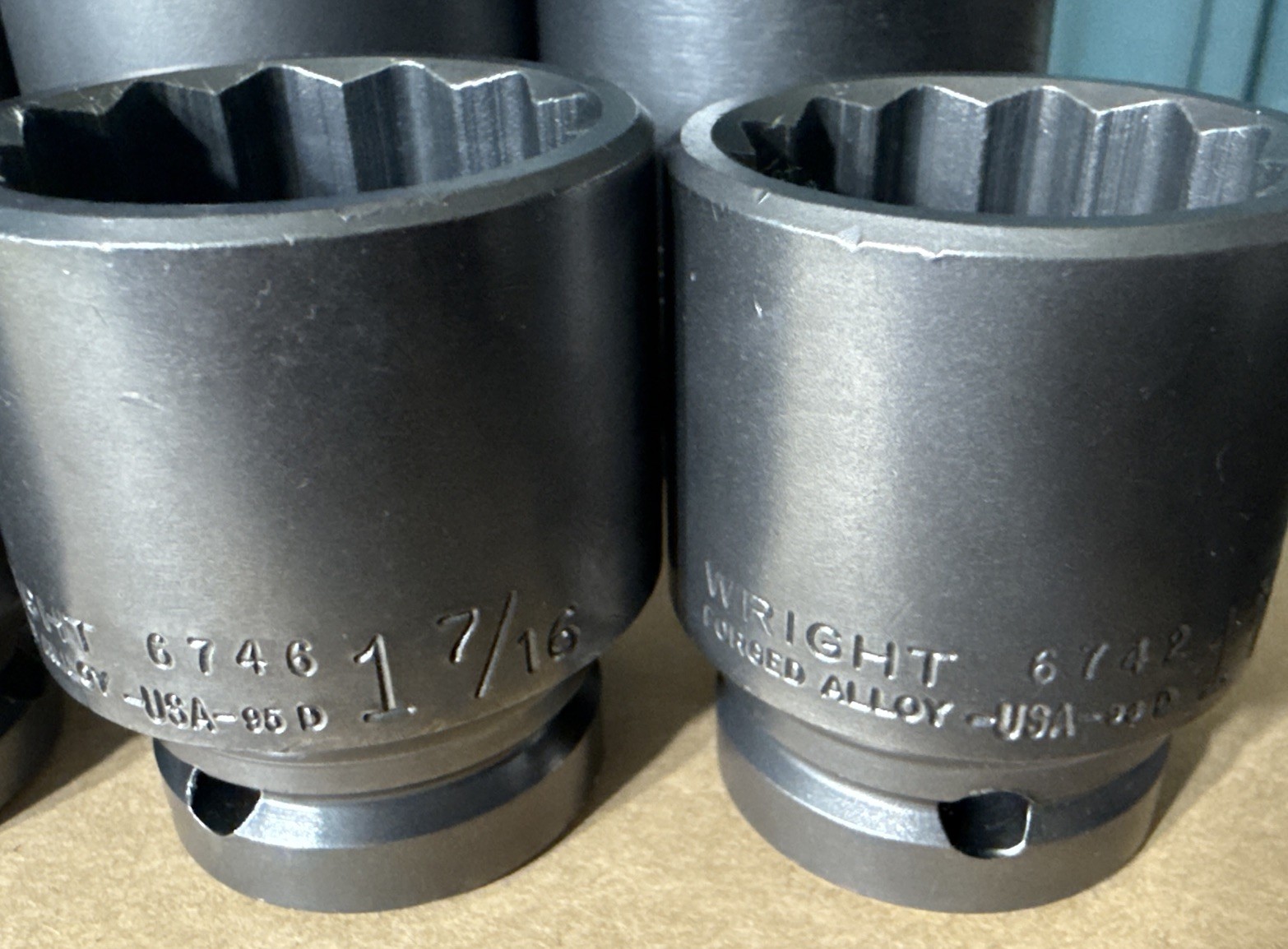 NOS WRIGHT TOOL 23pc SAE IMPACT SOCKET SET 3/4” Dr 12pt STD 3/4” - 2-3/16” USA