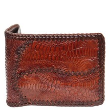 Real And Handmade Chicken Legs Leather Skin Brown Bifold Wallet Men's Brown